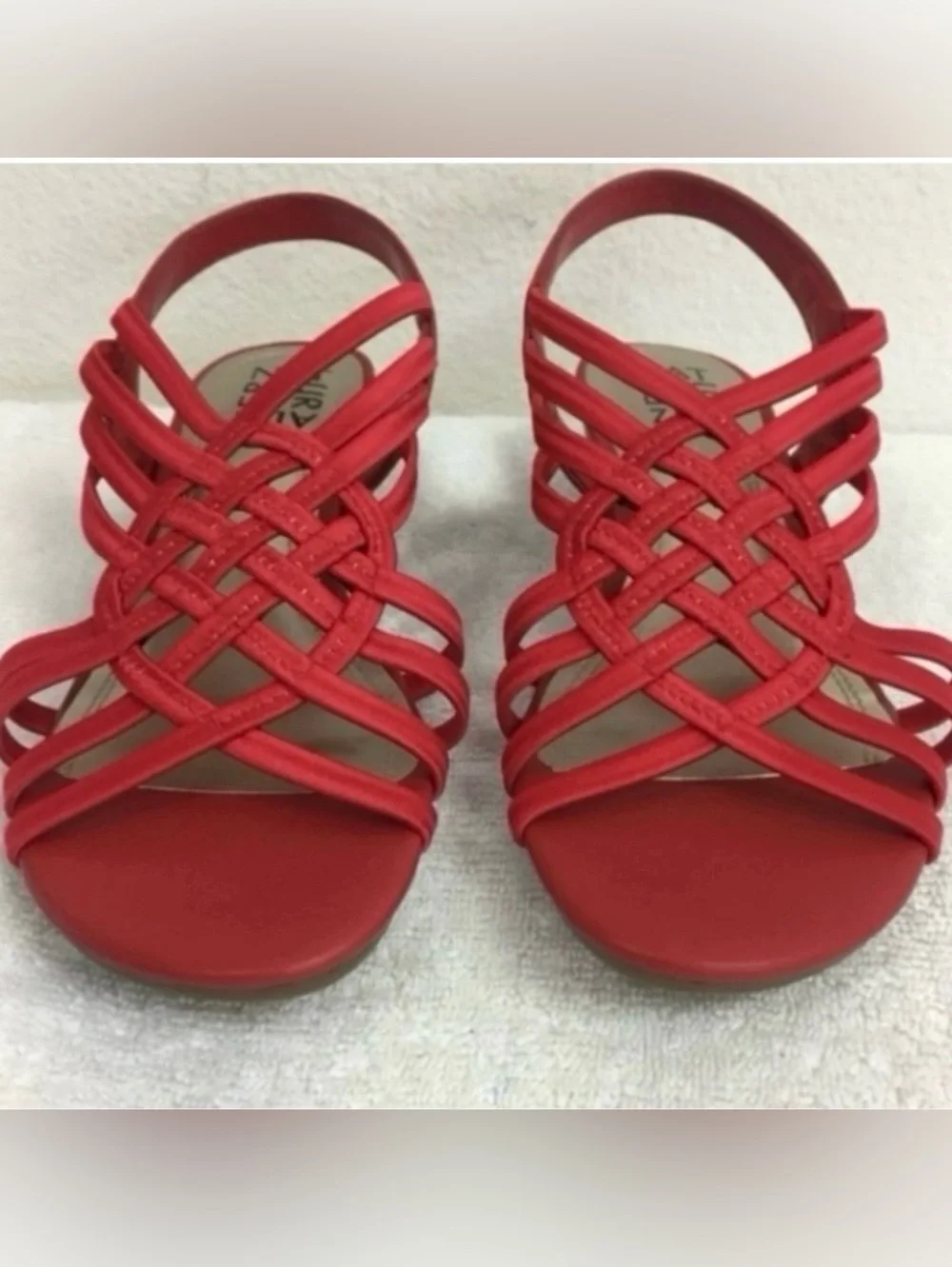 NWT New Naturalizer Women's Red Strappy Mini Wedge Open Toe Sandal Size 6.5 Boho